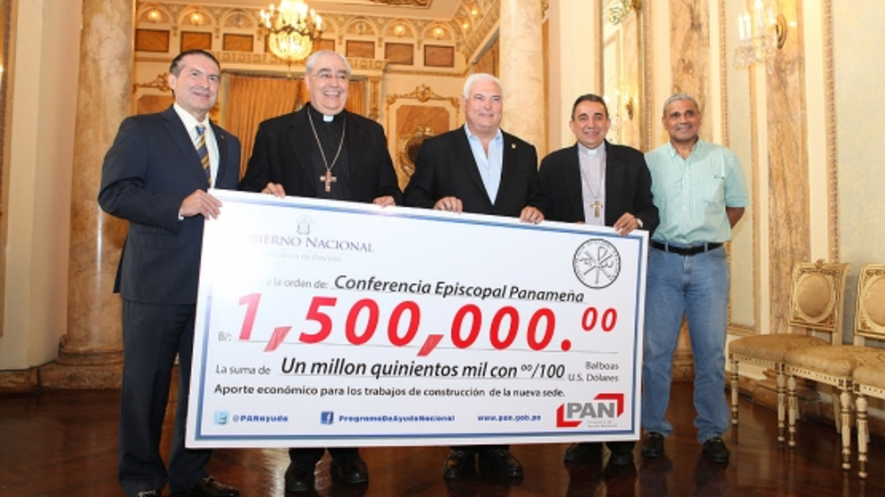 La Conferencia Episcopal de Panam&aacute; recibi&oacute; la aportaci&oacute;n para la culminaci&oacute;n de su nueva sede.