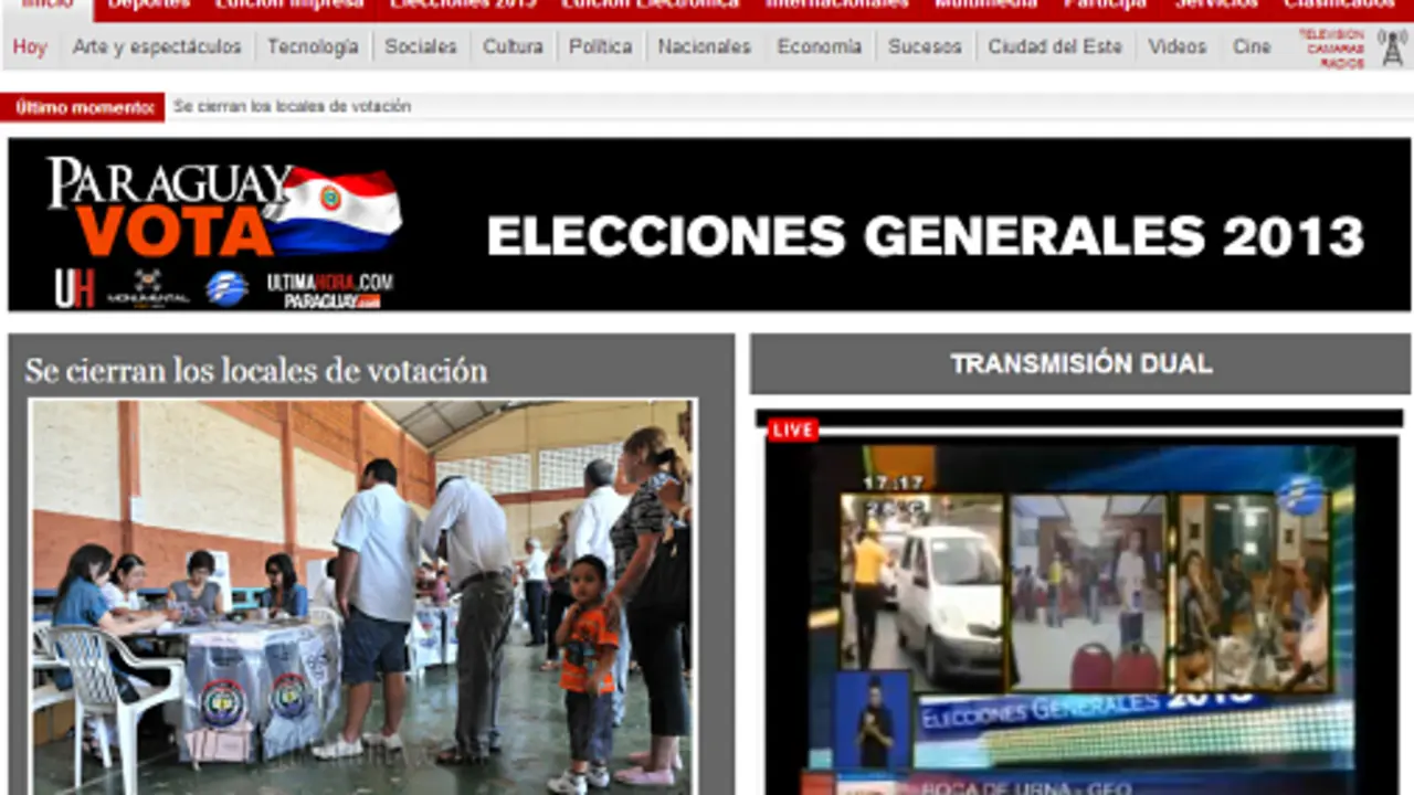 La web de '&Uacute;ltima Hora' avanza encuestas que dan ganador a Cartes.