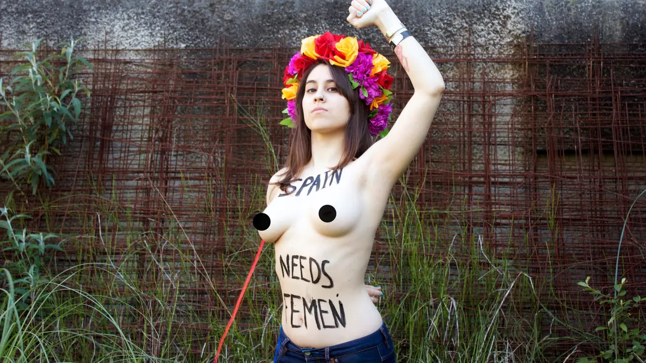 La cara y el cuerpo de Femen en Espa&ntilde;a.