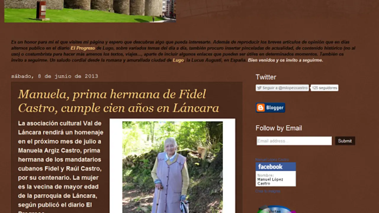 Manuela, la prima de Fidel Castro, en el blog del periodista Manuel L&oacute;pez Castro.