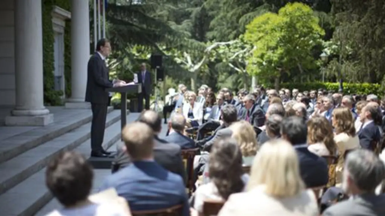 El presidente Rajoy, con los emprendedores.