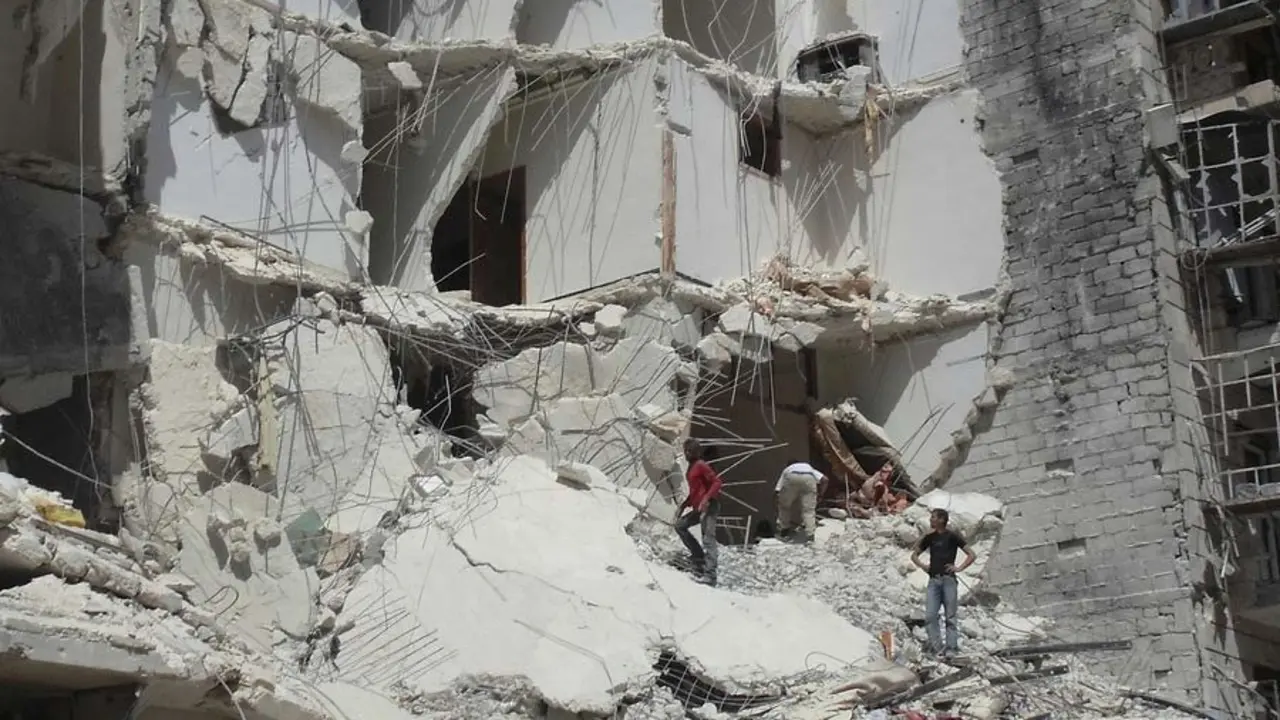 Edificio destruido por la guerra en Siria.