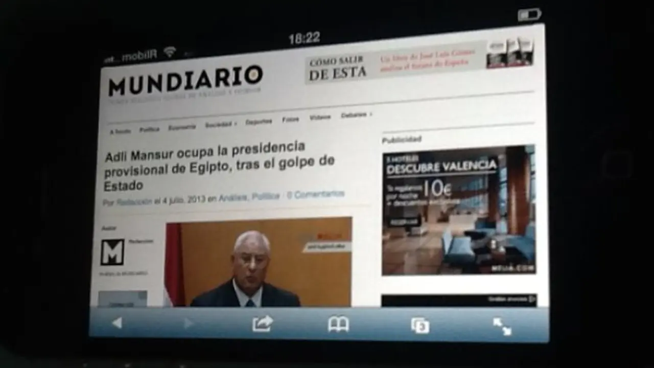 Mundiario, en un IPhone.