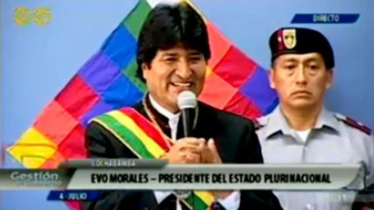 El presidente Evo Morales en el 4&ordm; aniversario de Shinahota / BTV Internet.
