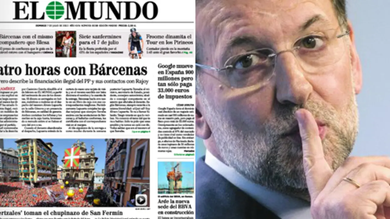 Montaje de 'Periodista Digital' sobre 'El Mundo' y el papel de Rajoy.