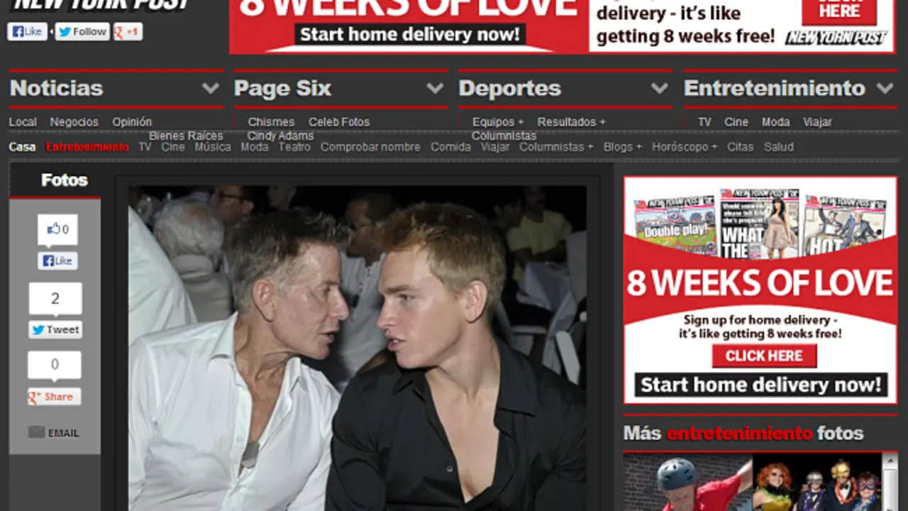 Calvin Klein y Nick Gruber, en una p&aacute;gina del New York Post.