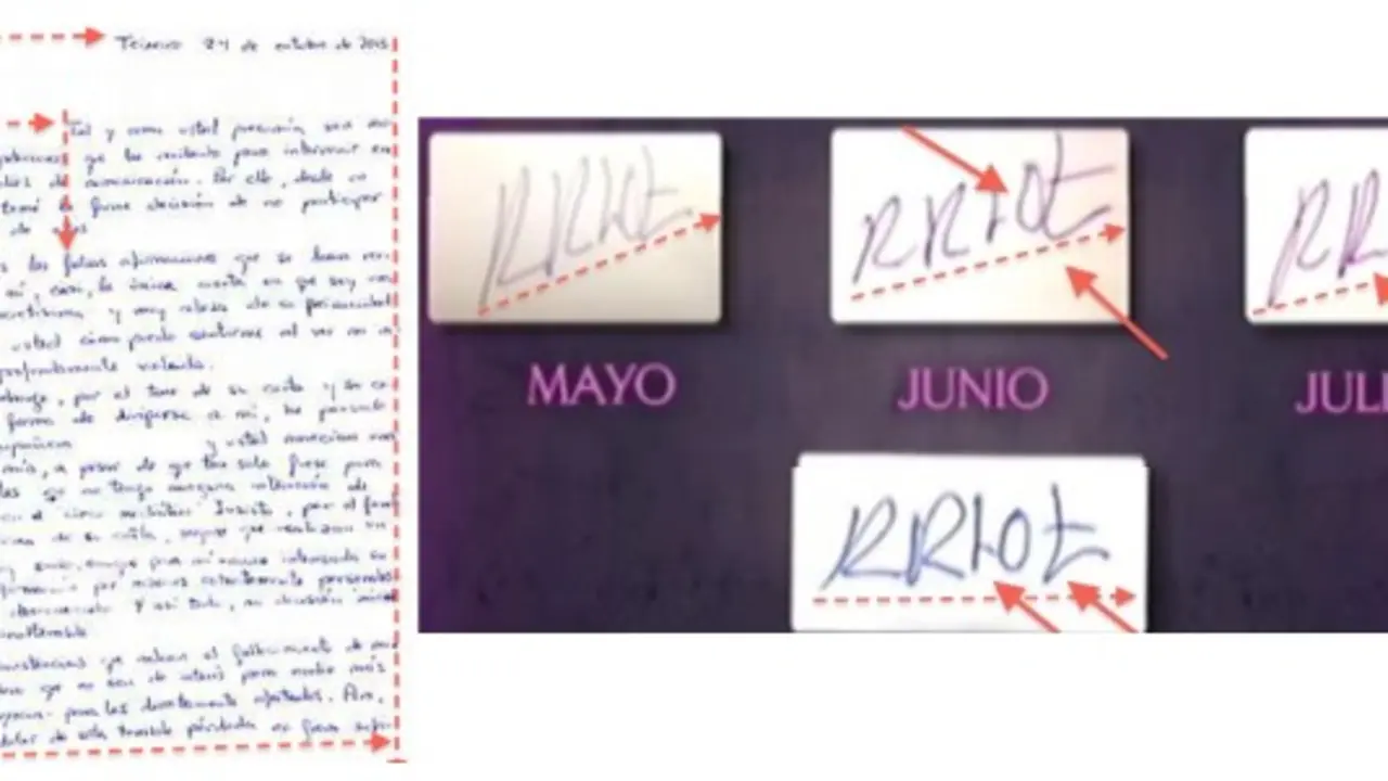Carta y firma de Rosario Porto, utilizadas en el cotejo grafol&oacute;gico