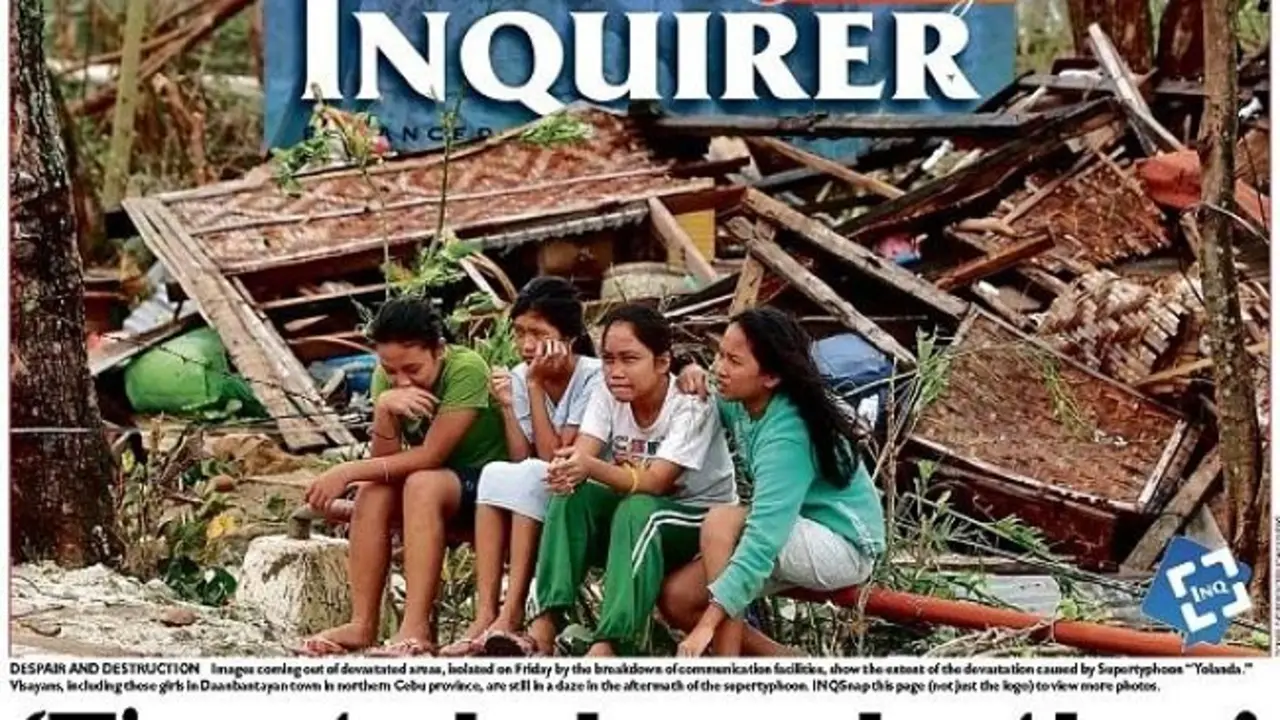 El desastre del supertif&oacute;n Haiyan, en la primera p&aacute;gina del 'Inquirer' filipino.
