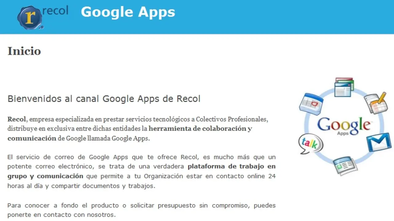 RECOL se dedicaba a la prestaci&oacute;n de servicios tecnol&oacute;gicos a colegios profesionales