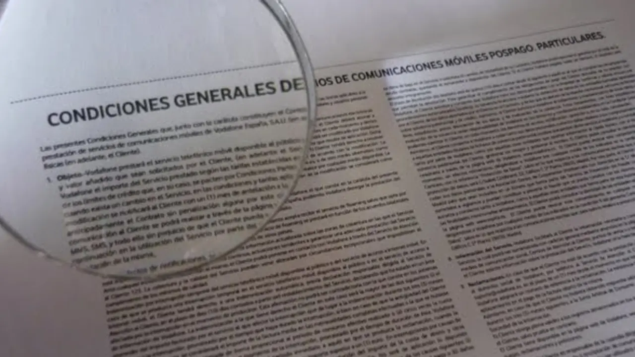 Letra peque&ntilde;a en un contrato.
