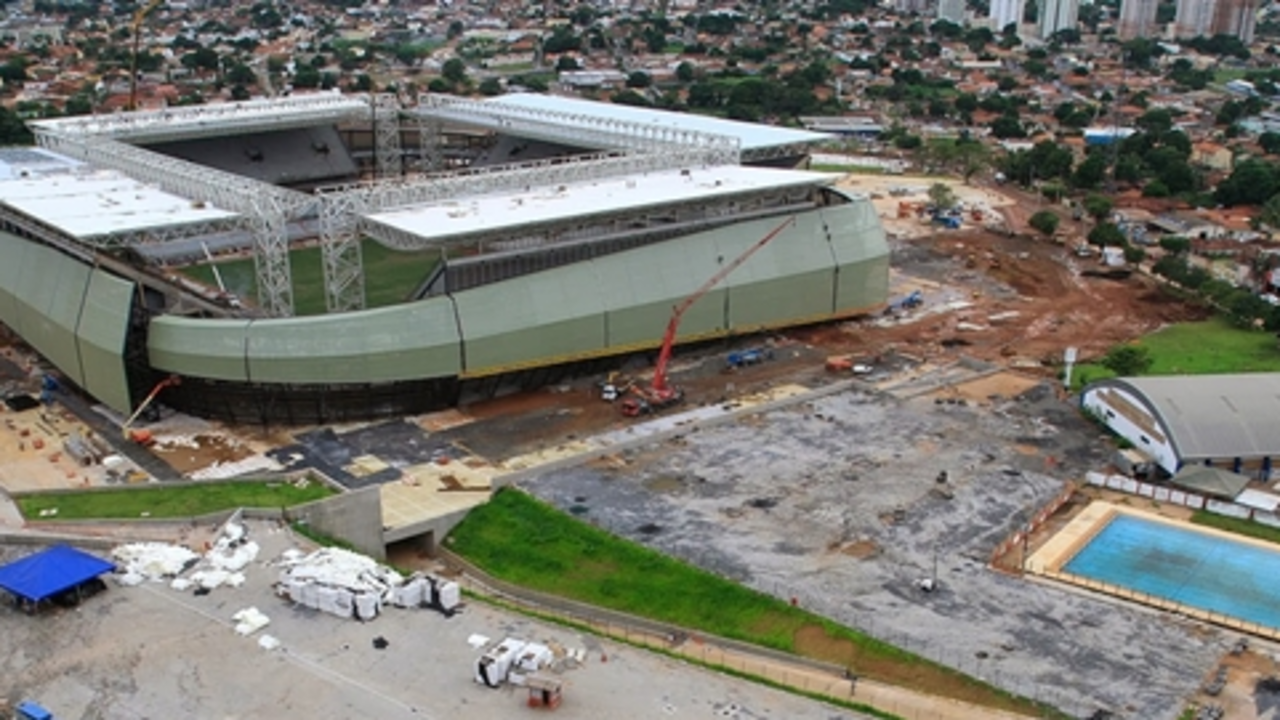 Obras en el 'Arena Pantanal'. (Archivo).