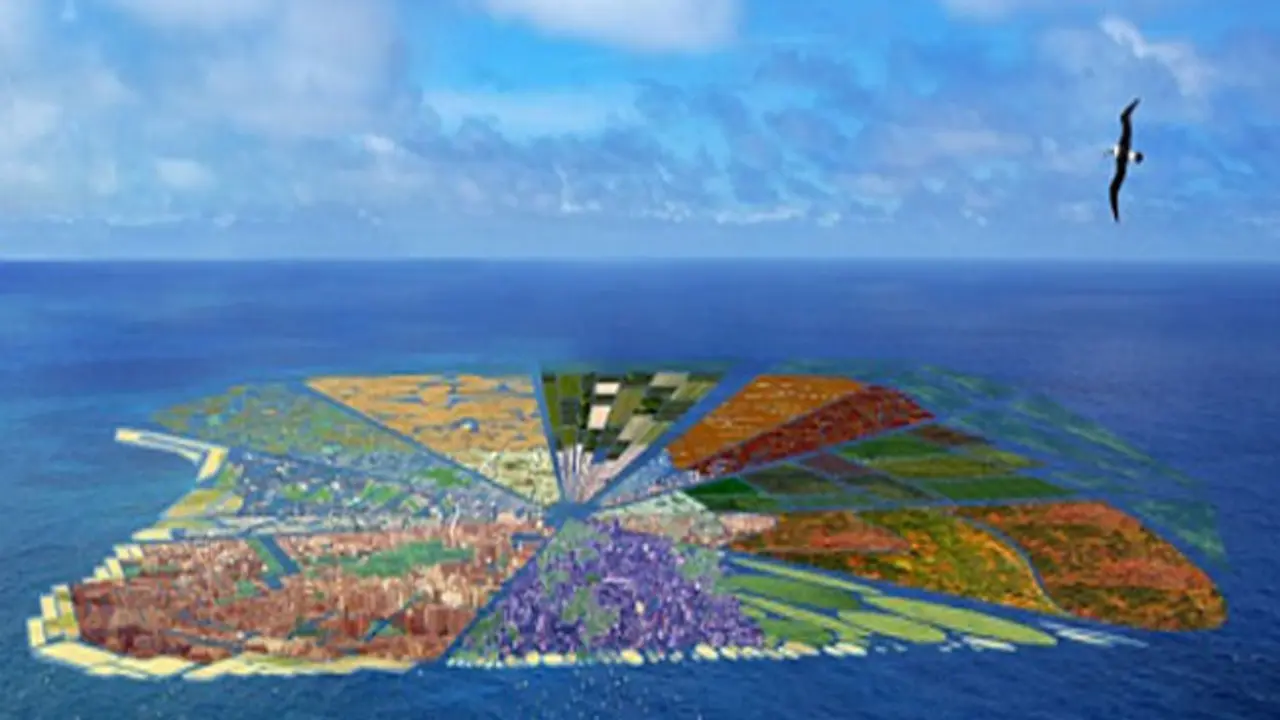 Prototipo de isla construida con residuos / www.terra.com.pe