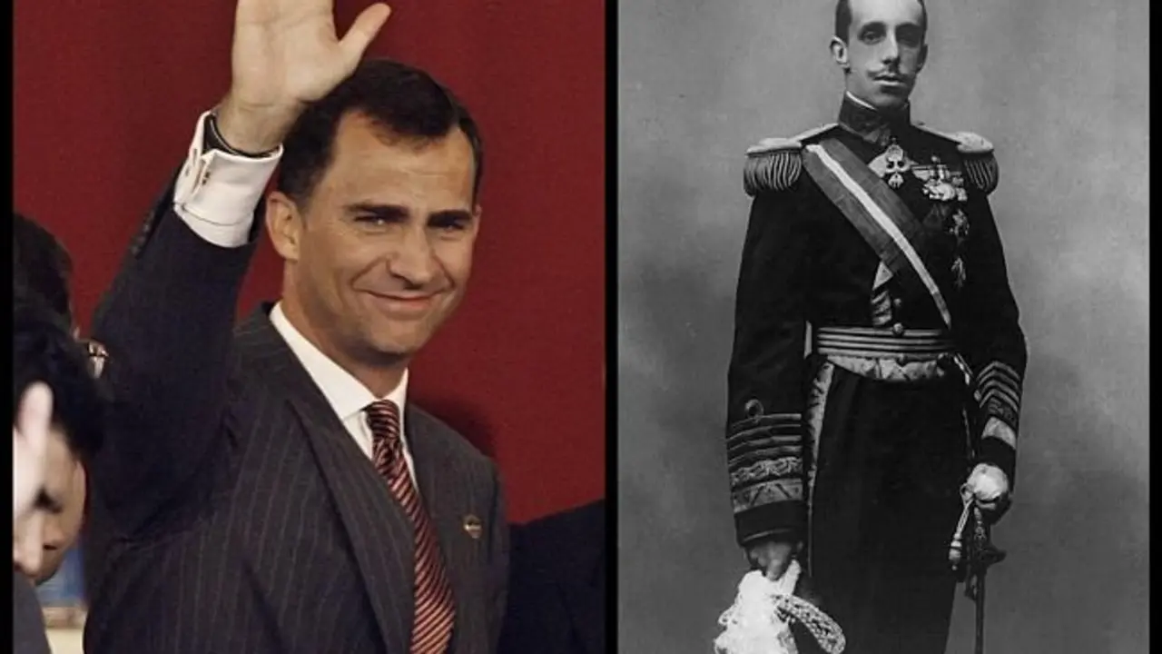 Felipe VI y su bisabuelo Alfonso XIII.