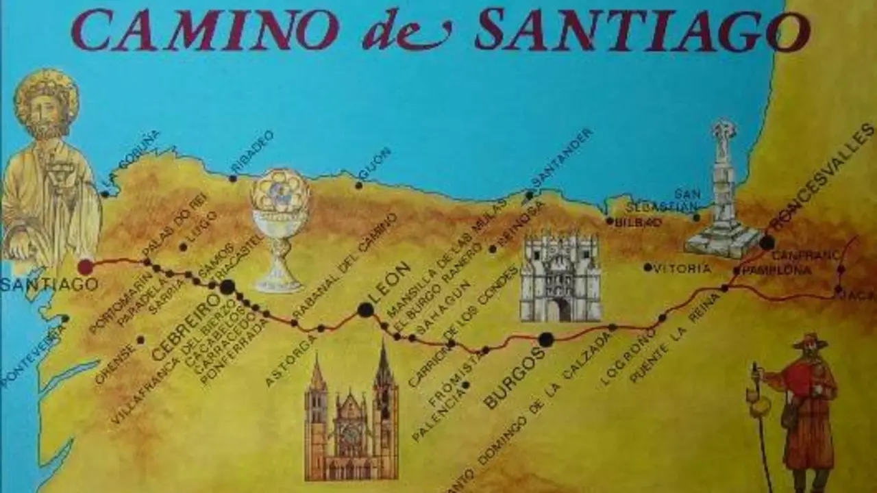 Mapa del Camino de Santiago.