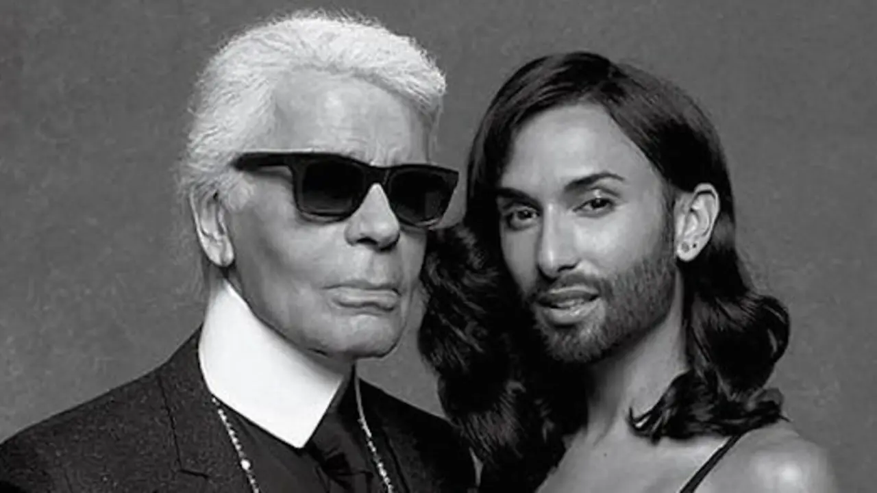 Karl Lagerfeld y Conchita Wurst.