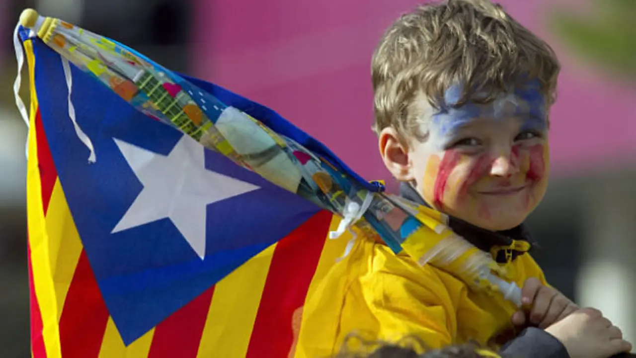 Bandera independentista en Catalu&ntilde;a.