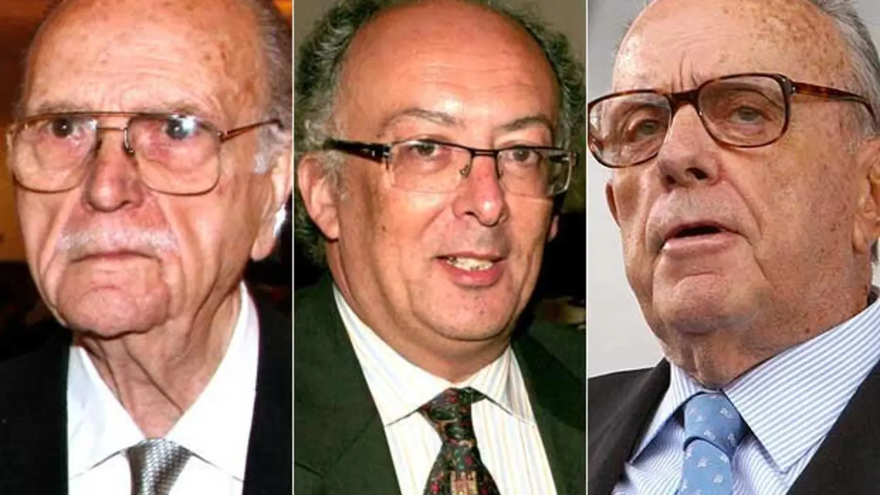 Tres ex presidentes de Galicia: Albor, Laxe e Fraga.