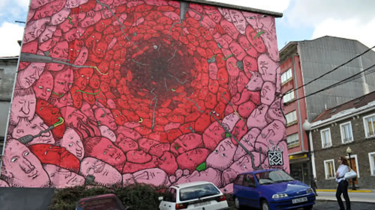 Mural de Liqen, en Ordes - Francisco Pu&ntilde;al