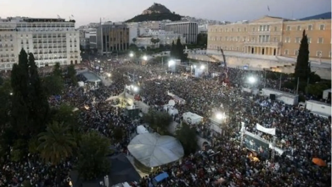 Manifestaci&oacute;n en Atenas. / Twitter