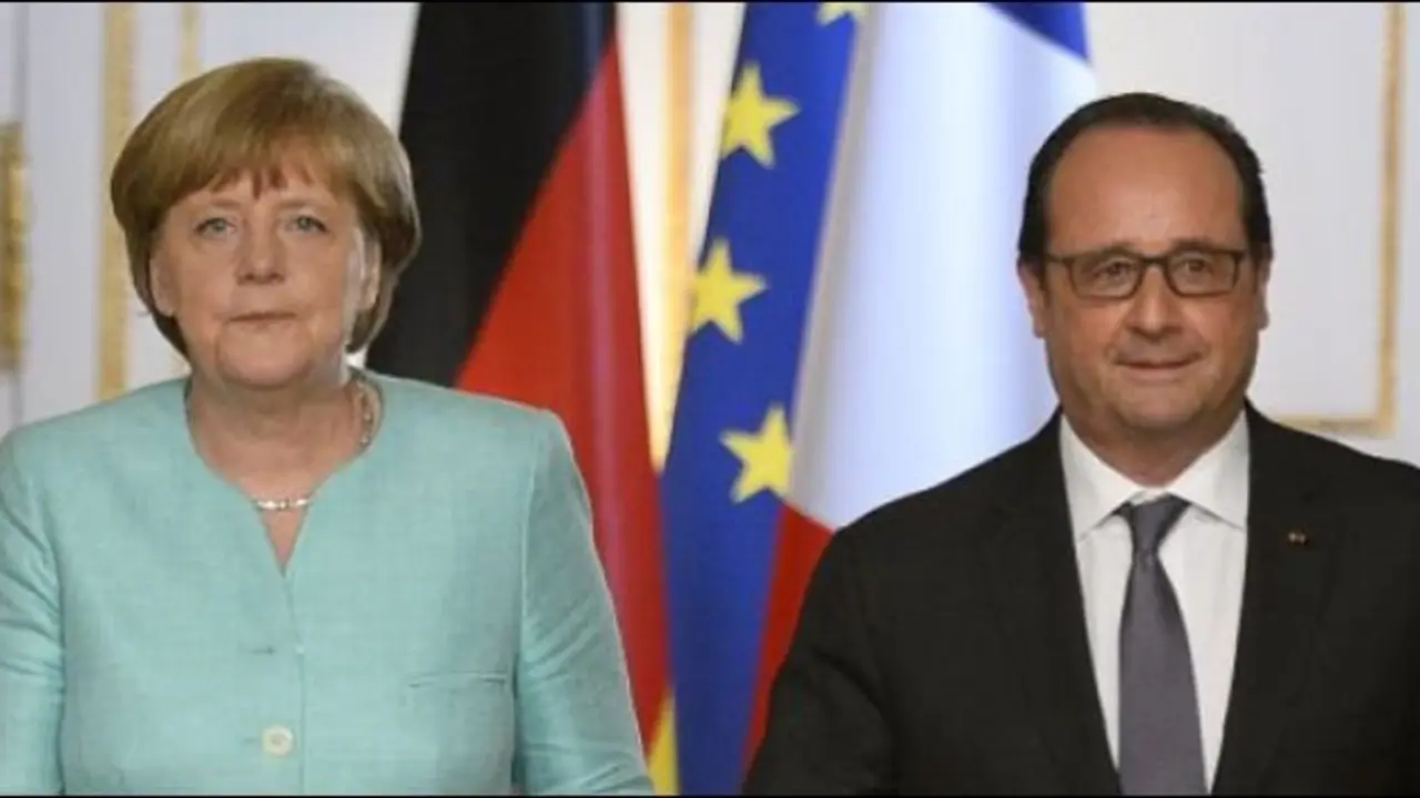 Angela Merkel y Fran&ccedil;ois Hollande. / Twitter