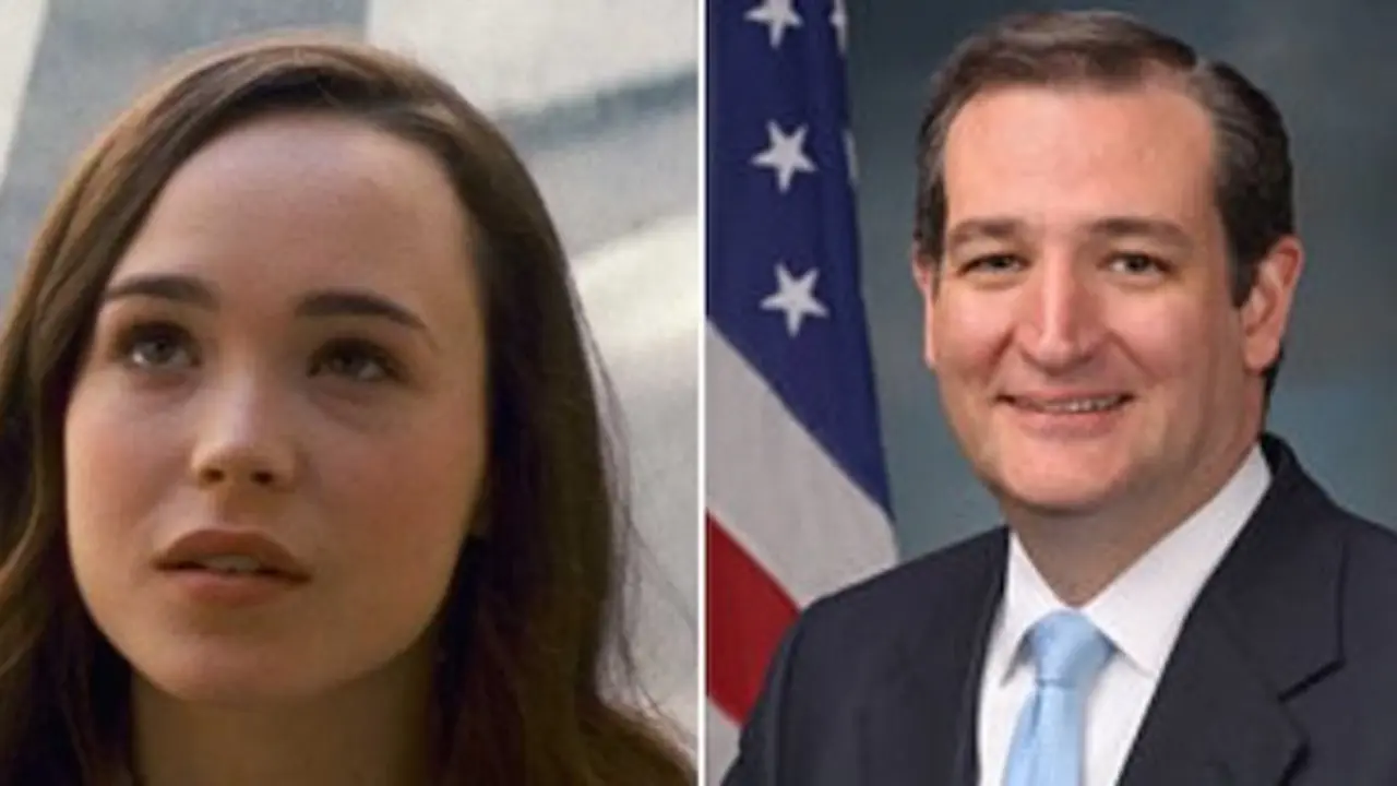 Ellen Page y Ted Cruz. / Wikipedia - Mundiario