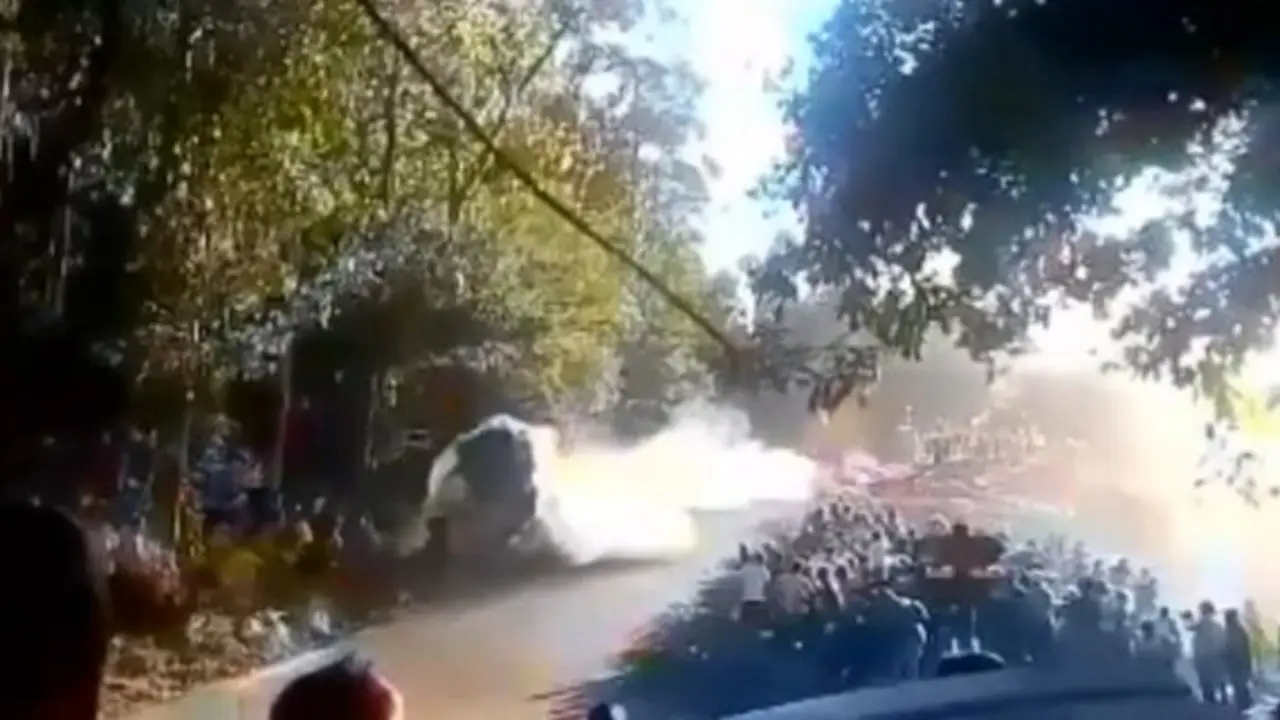 Imagen del accidente en el Rally de A Coru&ntilde;a.