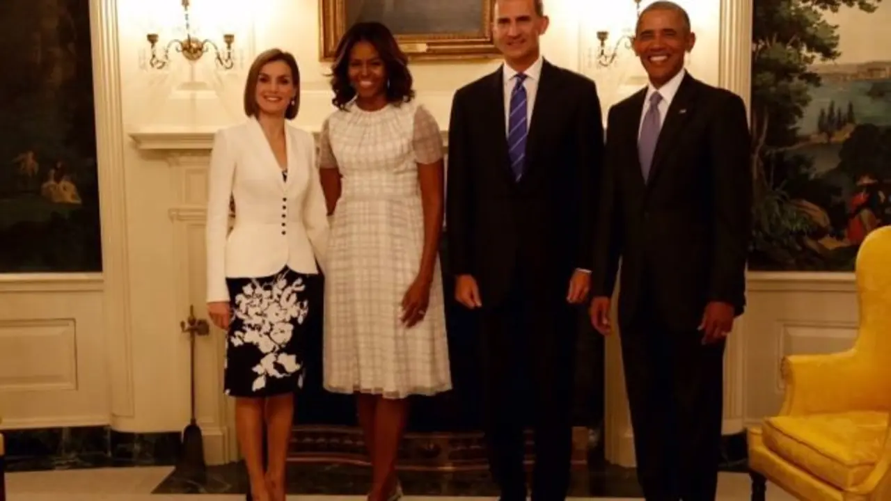 Letizia Ortiz, Michelle Obama, Felipe VI y Barack Obama en la Casa Blanca. / Mundiario