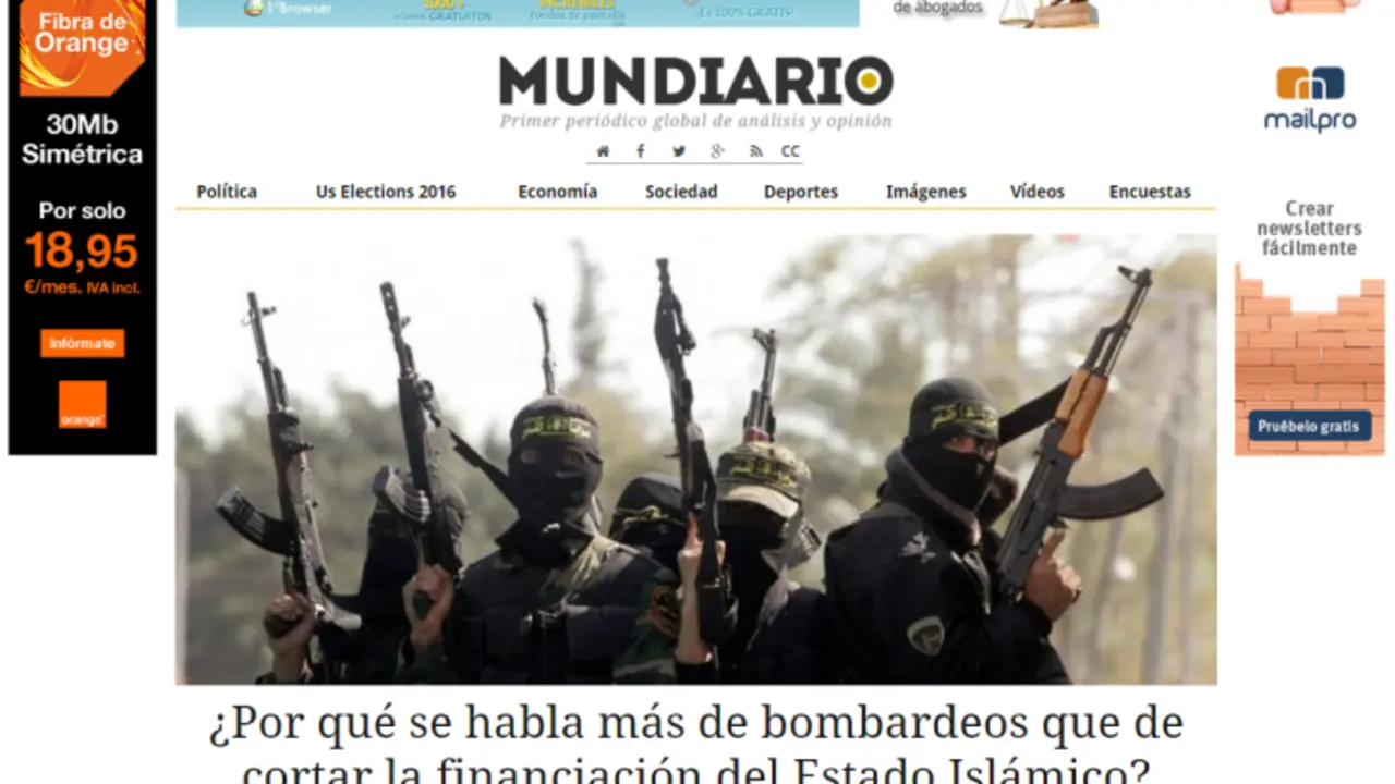La nueva home de MUNDIARIO tras el redise&ntilde;o de 2015.