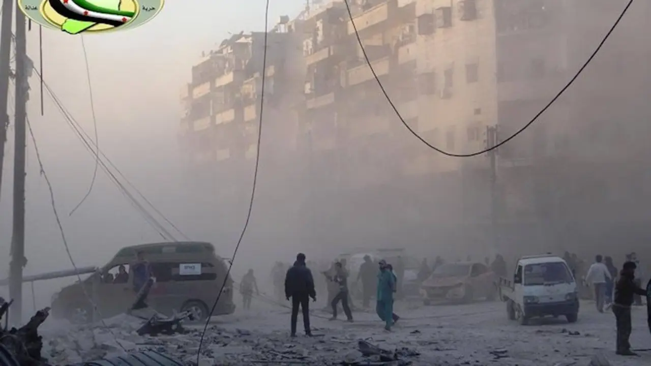 Ataque aéreo sobre la ciudad de al-Tiha, Siria. / Syrian Observatory for Human Rights