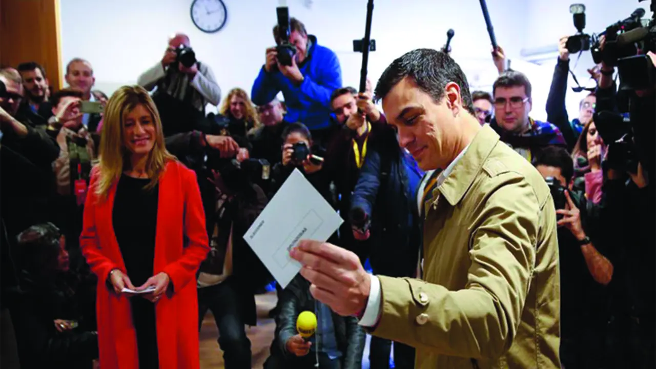 Pedro S&aacute;nchez al momento de votar. / lavanguardia.com