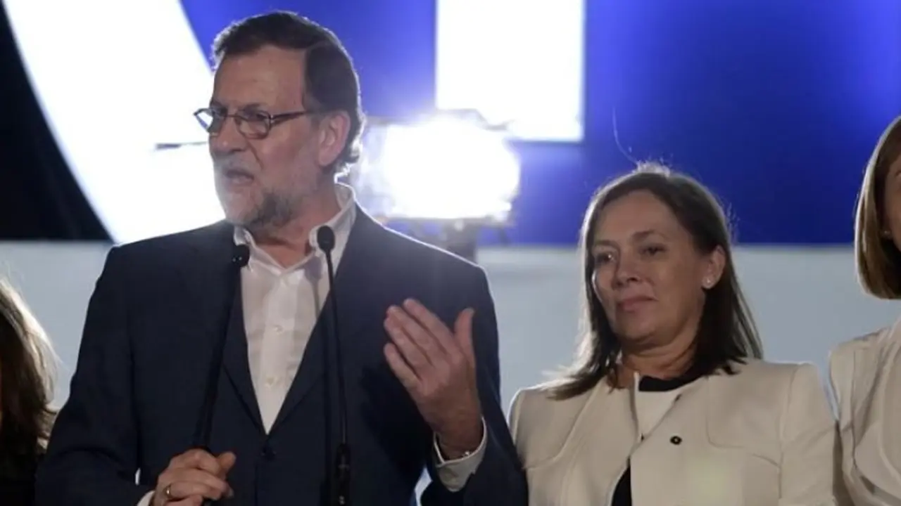 Mariano Rajoy en la noche electoral. / Facebook