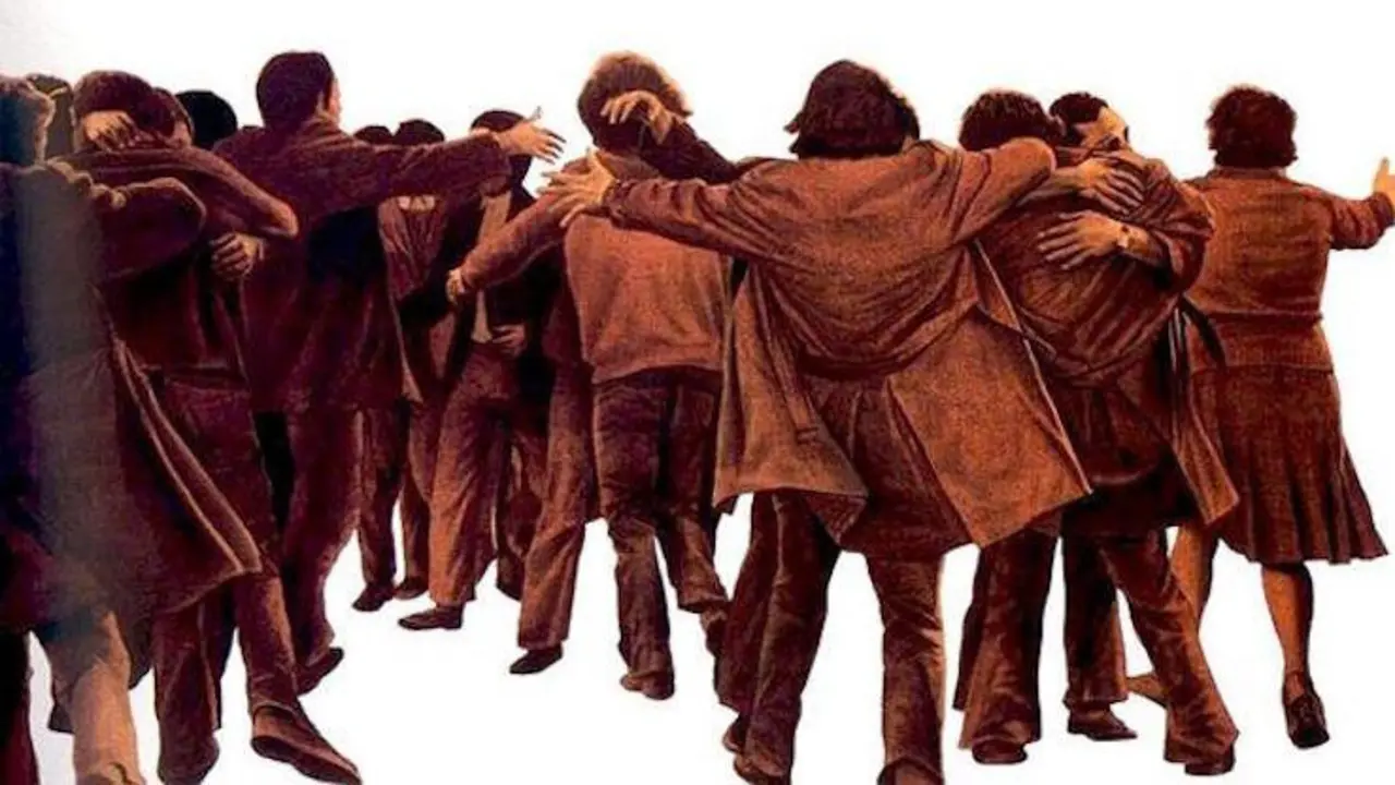 Cuadro El abrazo, de Genov&eacute;s.