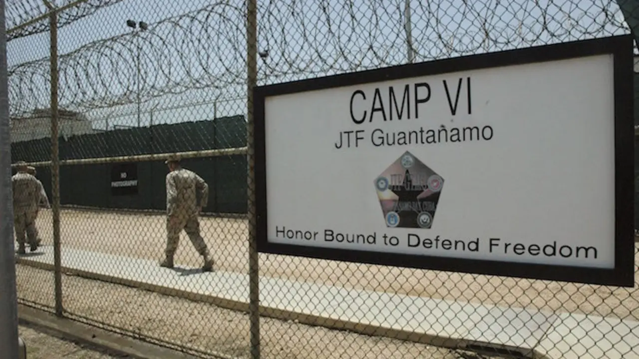 One of the entrances to the detention center, at Guantanamo Bay US Naval Base, in Cuba. /  EPA/RANDALL MIKKELESEN