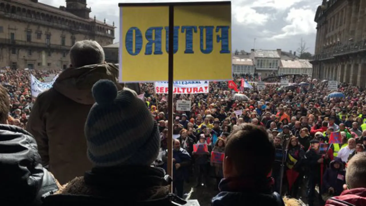 Manifestaci&oacute;n en Santiago de Compostela. / Sermos Galiza