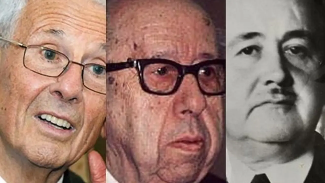Mariano Rajoy padre, Gil Robles y Nicol&aacute;s Franco.