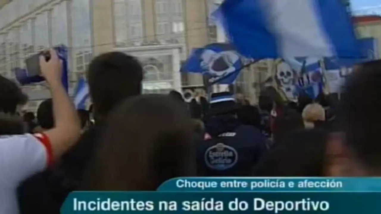 Carta policial contra aficionados del Deportivo. / Captura TVG
