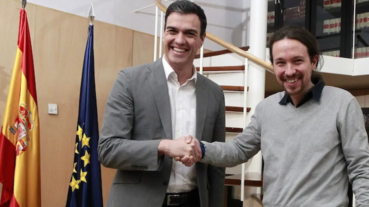 Pedro Sánchez (PSOE) y Pablo Iglesias (Podemos). / EP