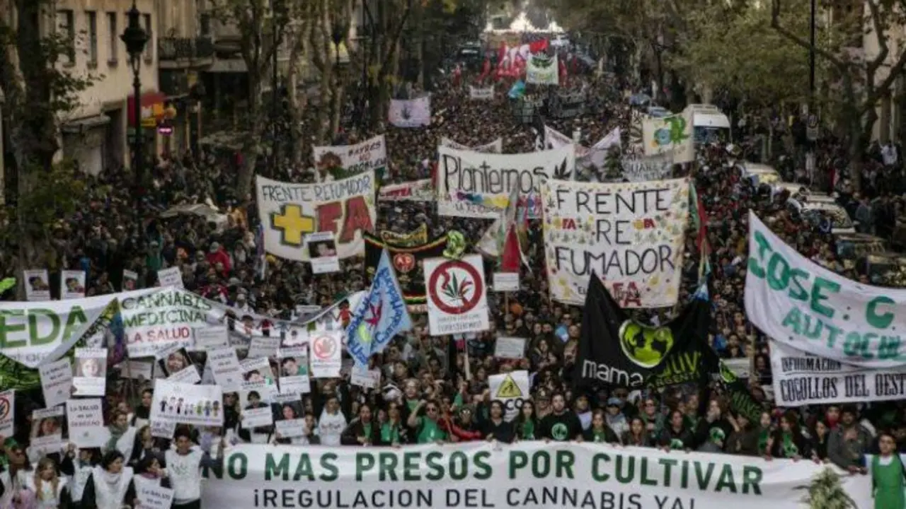 Marcha Mundial por la Marihuana en Buenos Aires. / El Pa&iacute;s