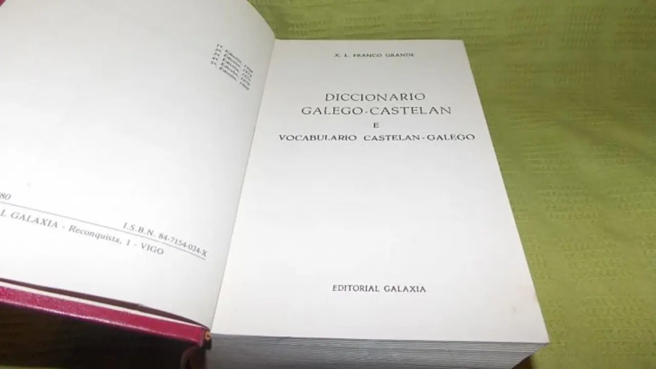 Diccionario galego castelán.