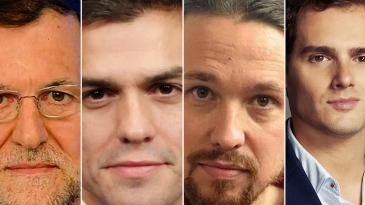 Mariano Rajoy, Pedro Sánchez, Pablo Iglesias, Albert Rivera.