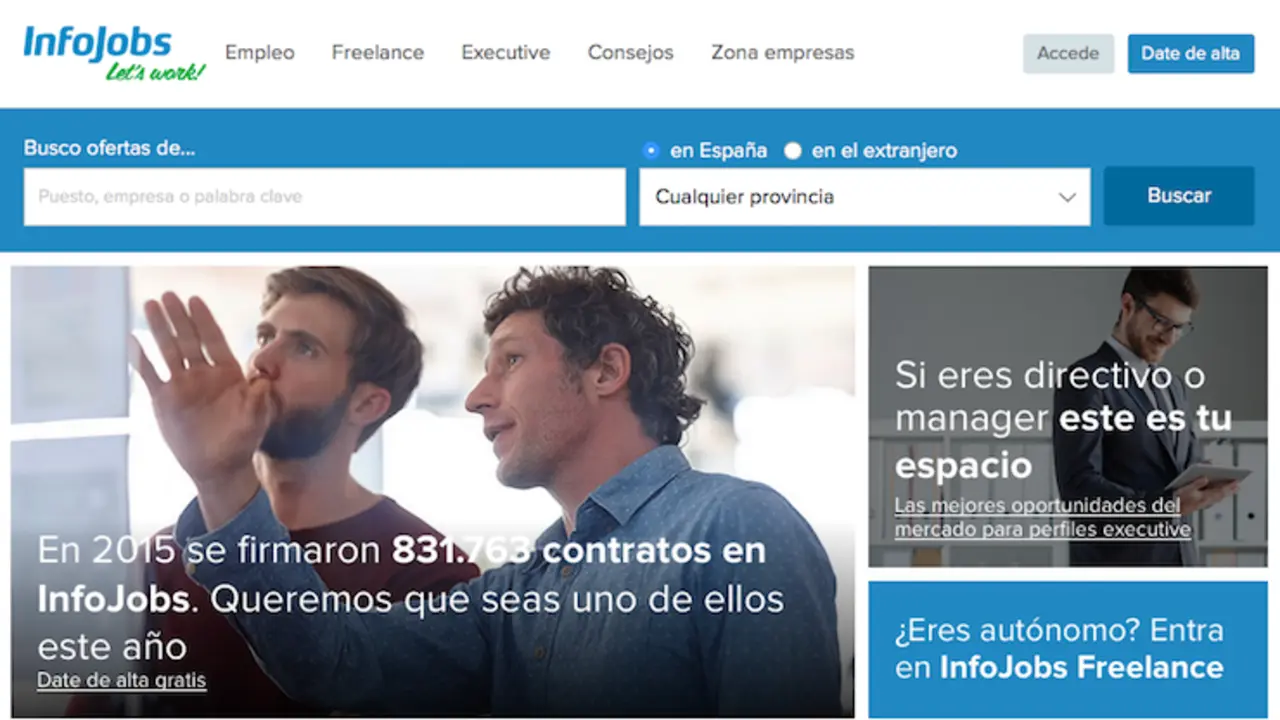 Home de Infojobs. 