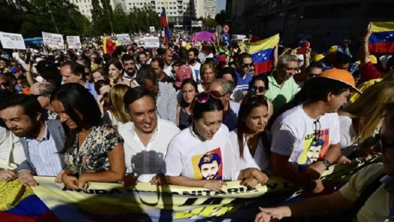 Marcha en Madrid de venezolanos