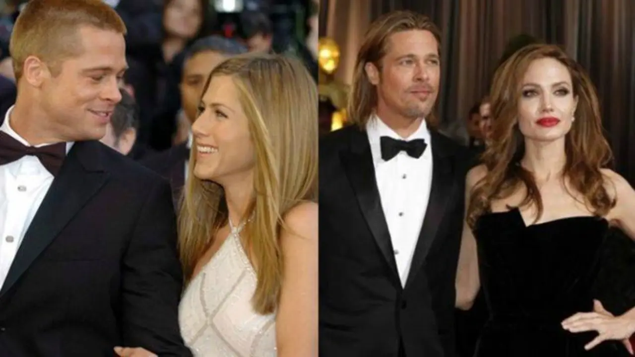 Brad Pitt, Jennifer Aniston y Angelina Jolie. / indianaexpress. com