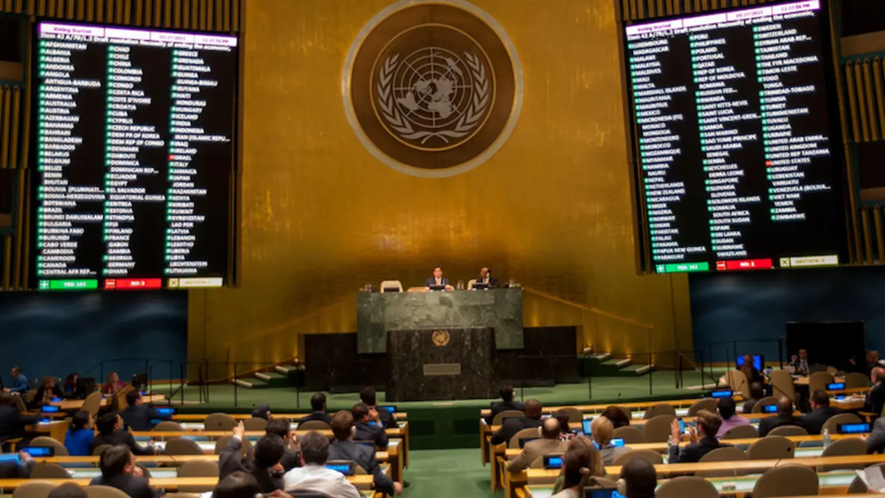 Votación en 2015 de la resolución contra el bloqueo económico, comercial y financiero de Estados Unidos a Cuba. / ONU_Cia Pak