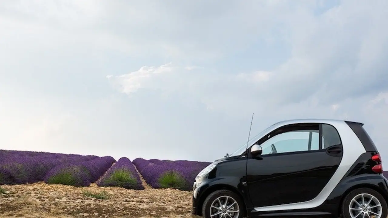 Coche frente a un campo de lavanda. / Pixabay