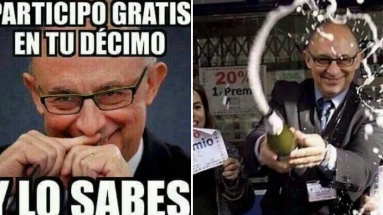 Meme de la Lotería con Montoro de protagonista.