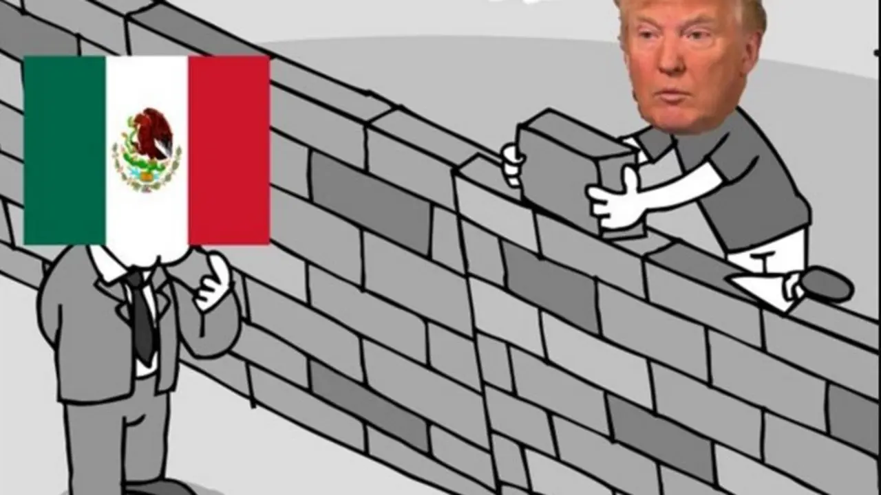 Caricatura sobre Trump y su pol&eacute;mico muro