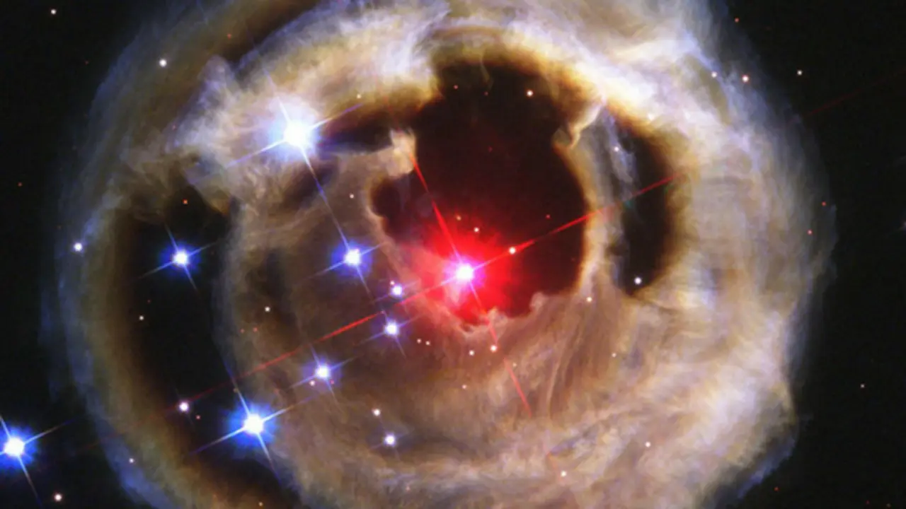 La estrella variable V838 Monocerotis del a&ntilde;o 2003. Hubble.