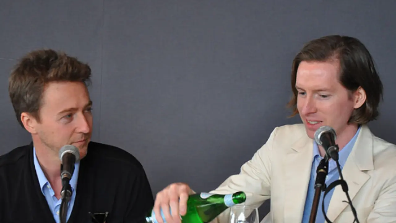 Wes Anderson junto a Ed Norton Flickr