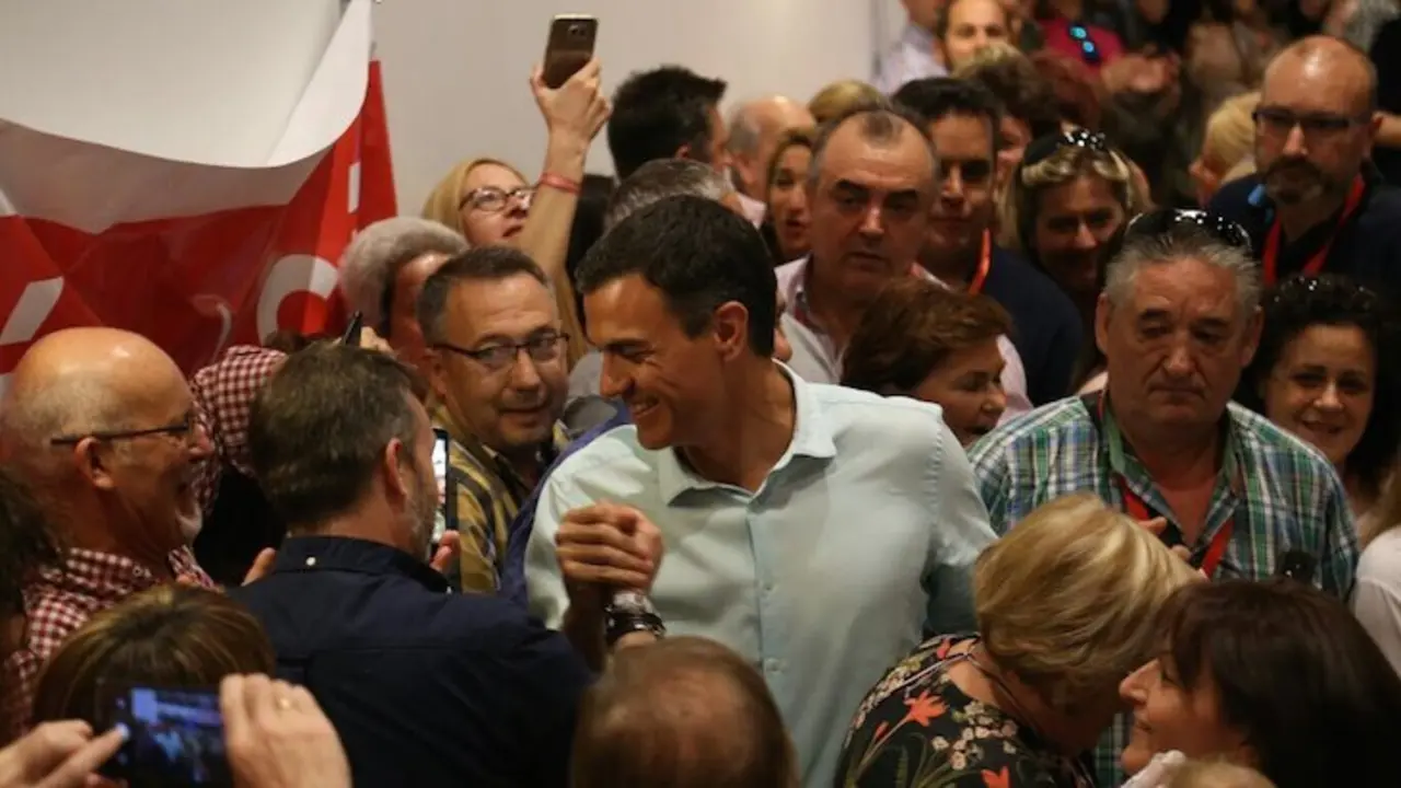 Pedro Sánchez durante un acto de campaña. / twitter